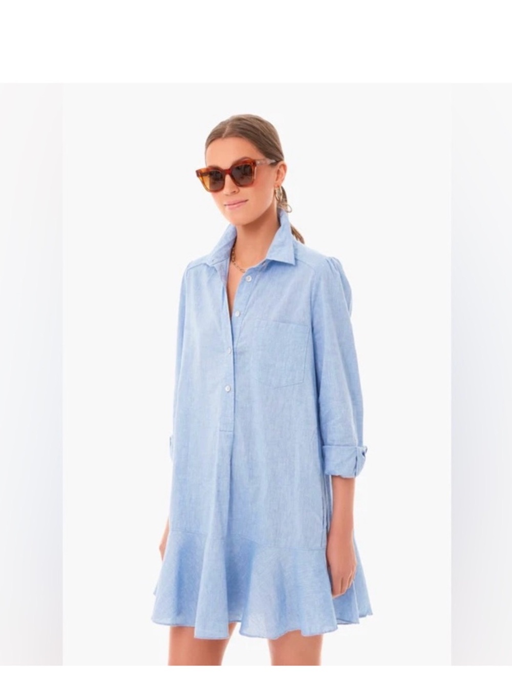 Tuckernuck Blue Mini Dress with Contrast Trim